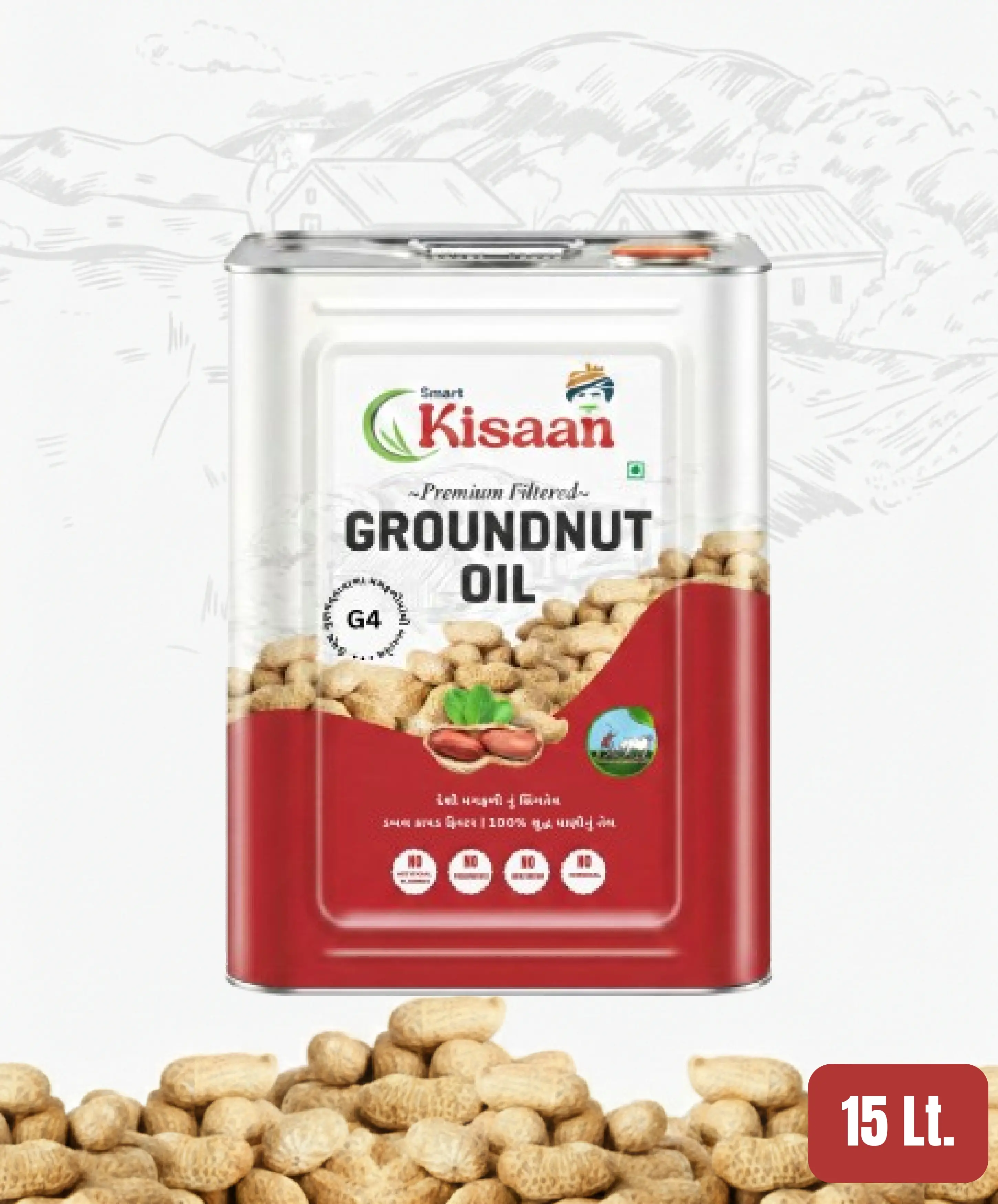Smart Kisaan 15L Groundnut Oil (Girnar-4)